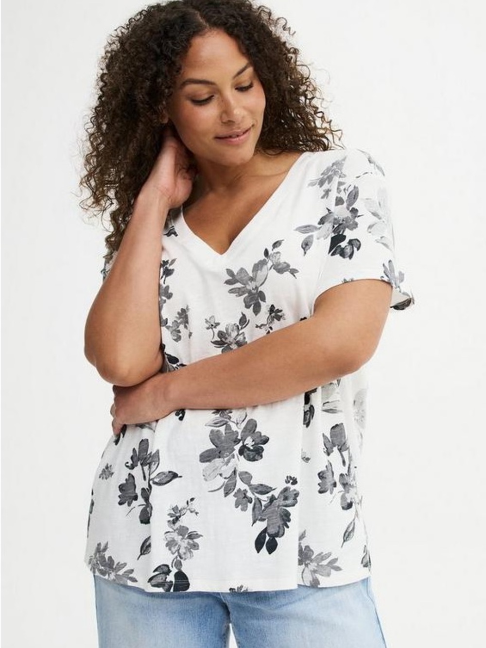 Torrid 00 Heritage Slub v-neck Relaxed Tee NWT
